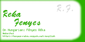 reka fenyes business card