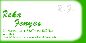 reka fenyes business card